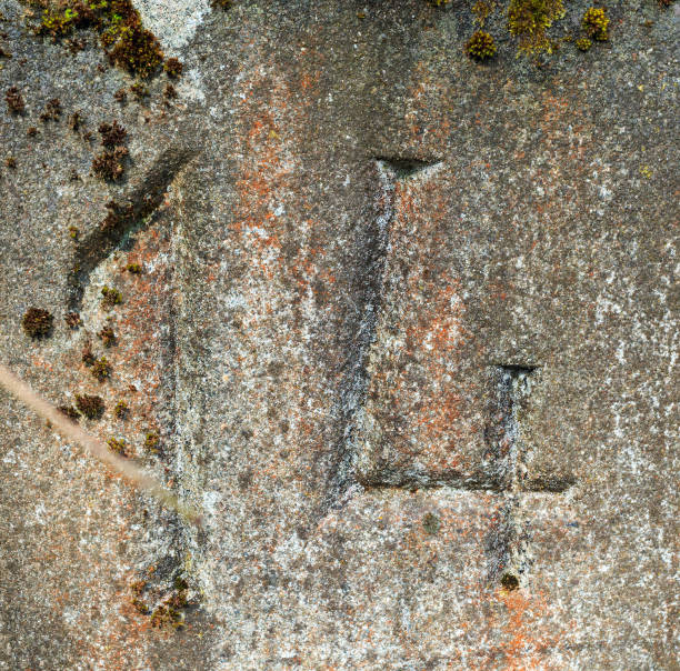 istock Number 14 carved in a kilometer marker along a disused railway track 1134603307