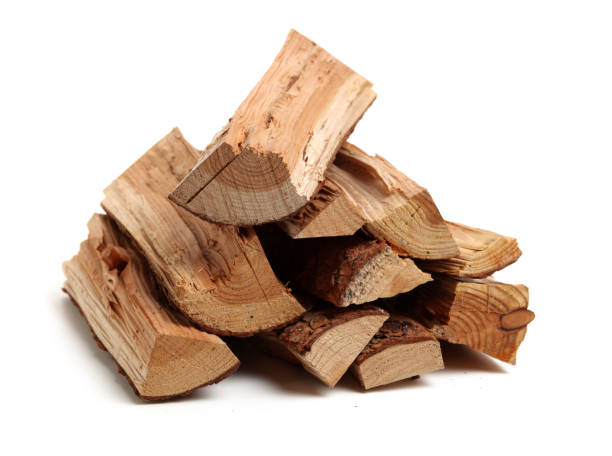 istock Pile of firewood isolated on a white background 1134603599