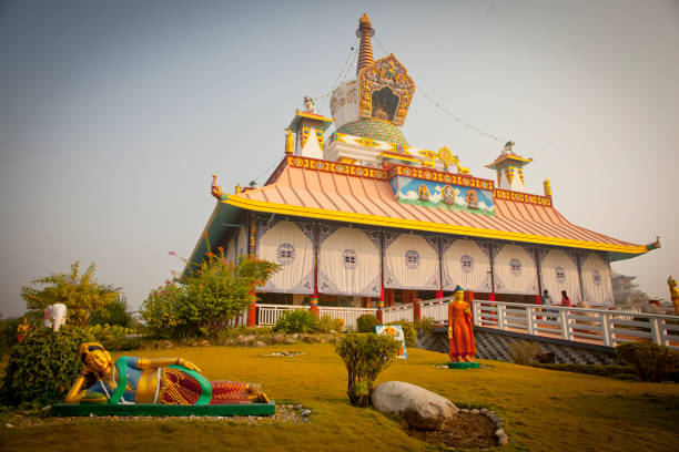 temples in Lumbini, Nepal temples in Lumbini, Nepal lumbini nepal stock pictures, royalty-free photos & images