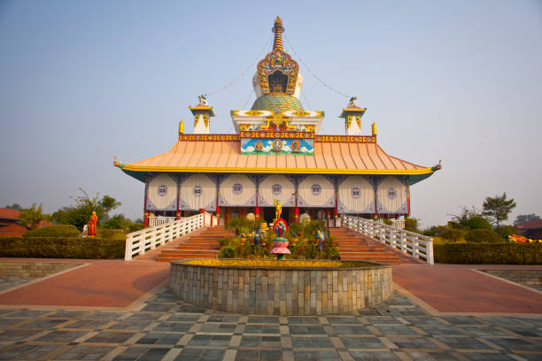 temples in Lumbini, Nepal temples in Lumbini, Nepal lumbini nepal photos stock pictures, royalty-free photos & images