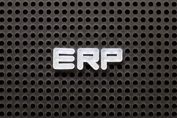 istock Black color pegboard with white letter in word ERP (abbreviation of  Enterprise Resource Planning) 1134605381