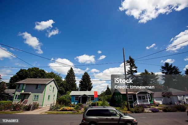 Città Quartiere Interno - Fotografie stock e altre immagini di Casa - Casa, Cavo dell'alta tensione, Portland - Oregon