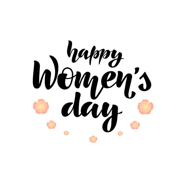 istock lettering phrase with flowers Happy Womens Day 1134620590