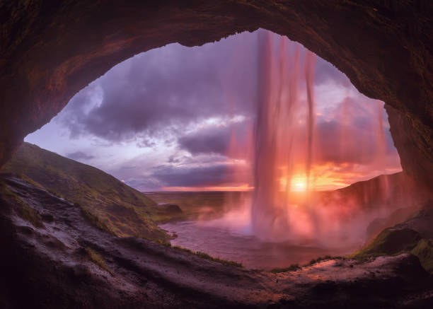 istock Panorama behind popular Seljalandsfoss waterfall on south Iceland 1134621481