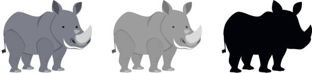 Jeu de caractère de rhinocéros - Illustration vectorielle