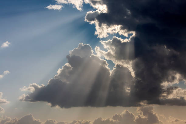 istock Dramatic Sky and Sun Rays Background. Sunbeams Light and Moody Cloudscape 1134631025