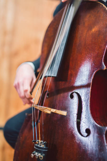 istock Hand of young artist playing classical music on cello. 1134636436
