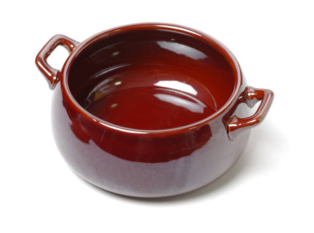 istock Clay pot for cooking on white background 1134636571