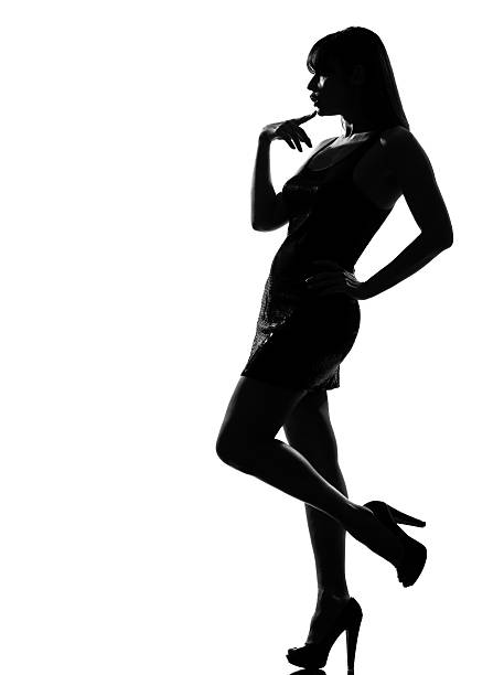 istock stylish silhouette woman pensive thinking 113464017