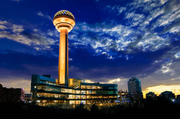 Atakule City Tower from Capital Ankara stock photo