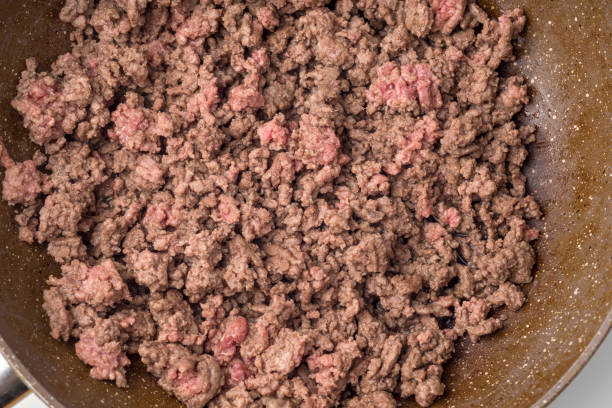 istock Cooking minced meat in a frying pan. 1134652602