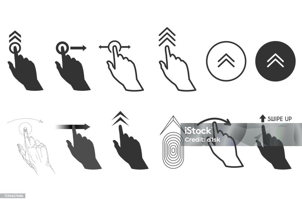 Sweip Button Image Swipe Buttons Set Stock Illustration - Download Image Now - Arrow ...