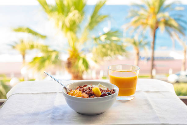 istock Breakfast cereals in a white bowl 1134659147