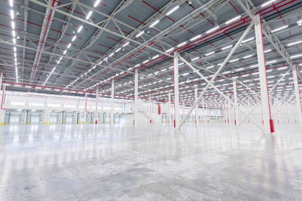 istock Interior of an empty modern warehouse building 1134659273