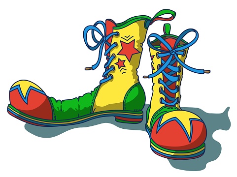 Clowns Shoes Cartoon Vector Illustration Stock Illustration - Download  Image Now - Abstract, April, Art - iStock