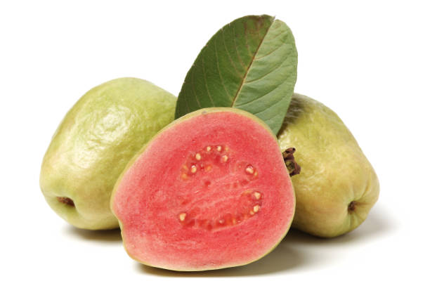 istock Pink guava isolated on white background 1134663806