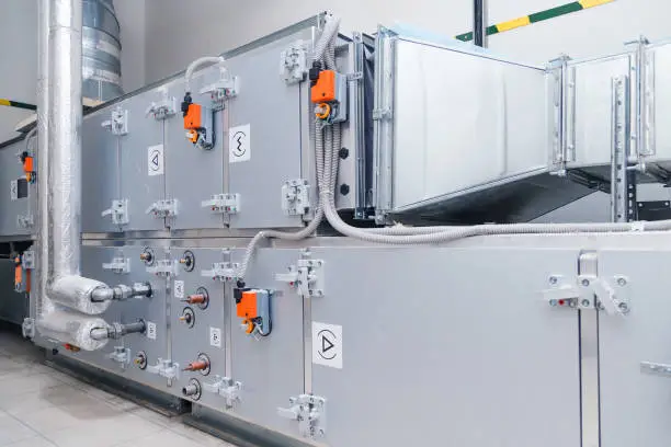 Industrial ventilation handling unit. Recirculation system appliance.