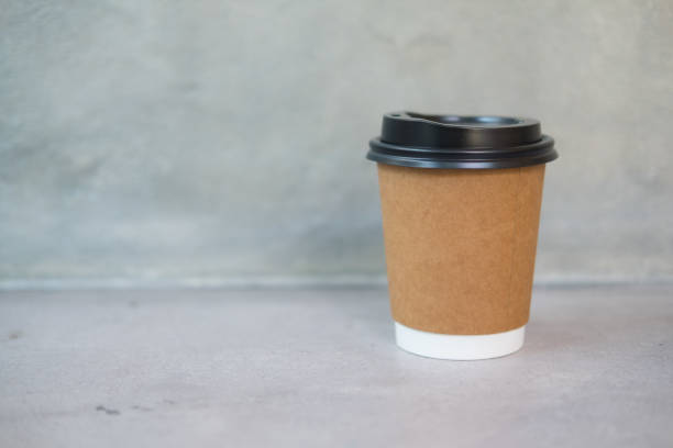 istock Coffee paper brown cup with a black lid 1134667721