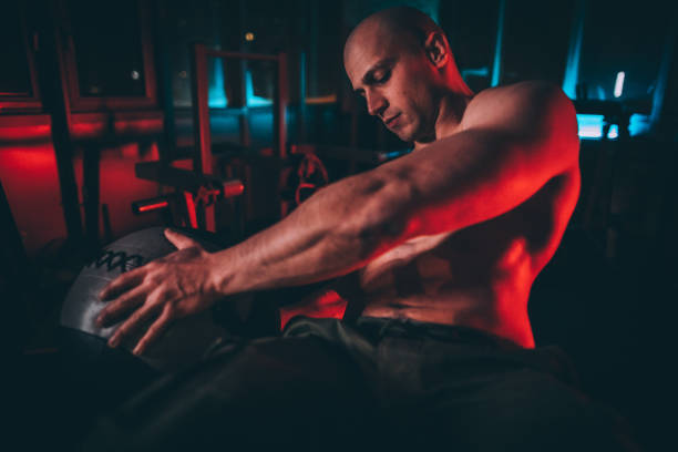 istock Man exercising at the gym 1134667942