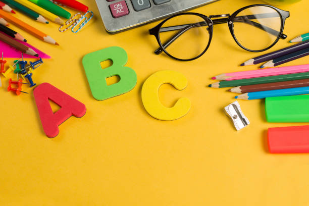 istock Different Color School Stationery Supply Copy Space 1134669777