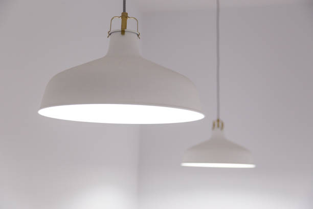 istock Two Classic Hanging Lamp on the ceiling. White photo. 1134669869