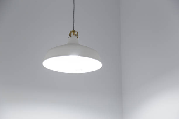 istock Modern white chandelier on white background 1134669890