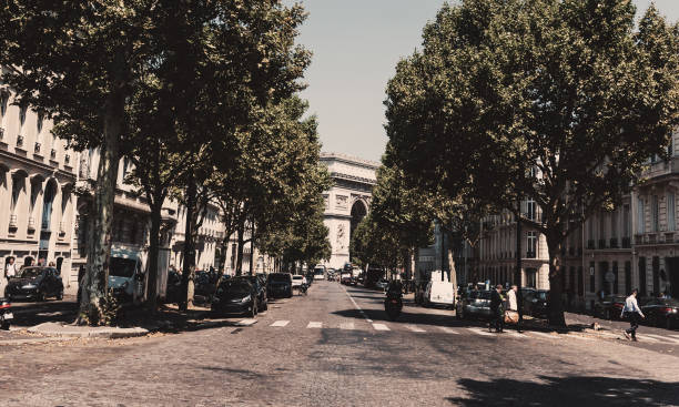 istock Luxury buildings with Arch de Triomphe on the background 1134670201