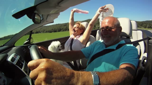 HD SLOW-MOTION: Having Fun In A Convertible
