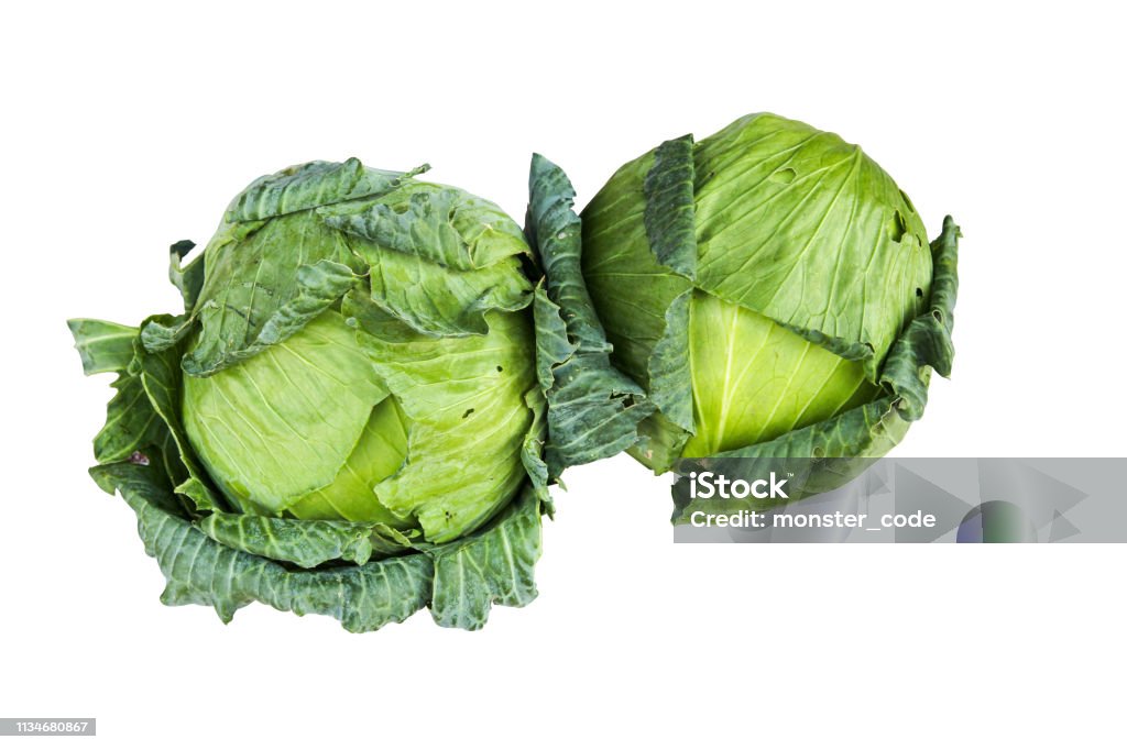 Cabbage Isolated Organic Cabbage Isolated On White Background With Clipping Path Stock ...