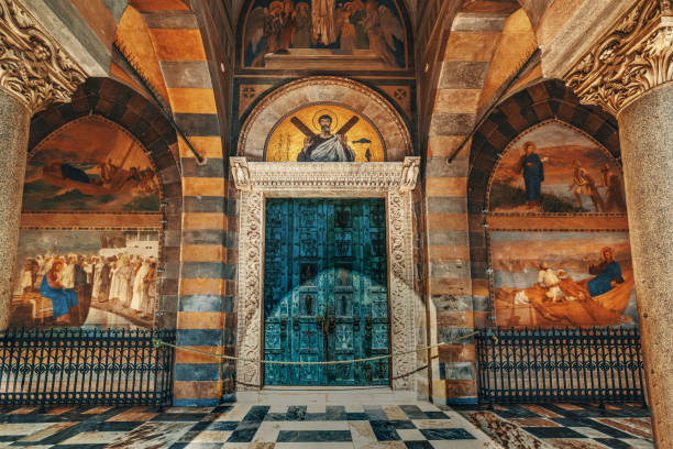 istock Front view of Amalfi cathedral facade 1134685783