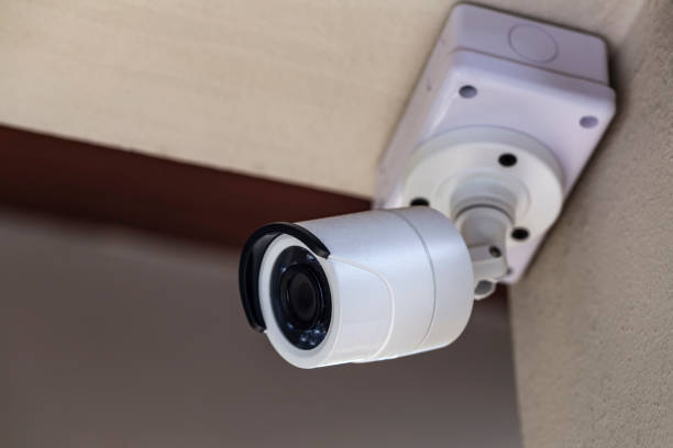istock A white CCTV in a white theme house for safety live 1134691366