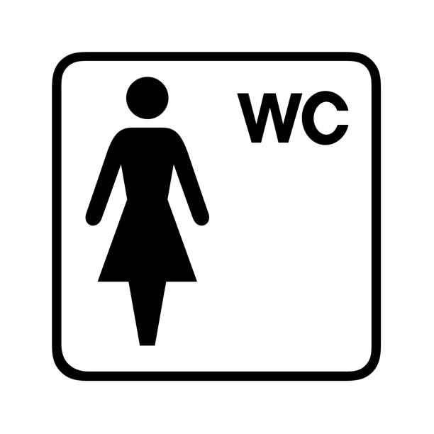 istock Female toilet restroom icon symbol 1134694533