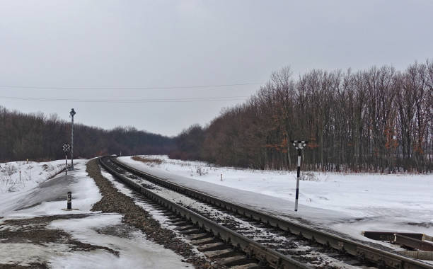istock View of the railway in winter 1134694620