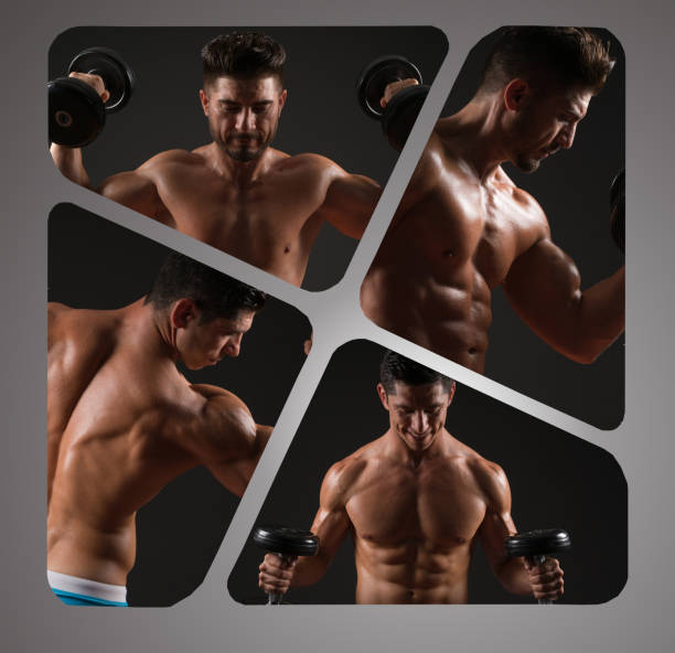 Collage of Man at the gym