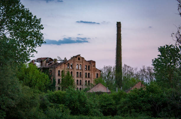 fábrica abandonada do açúcar em villanova marchesana, italy #10 - rovigo - fotografias e filmes do acervo