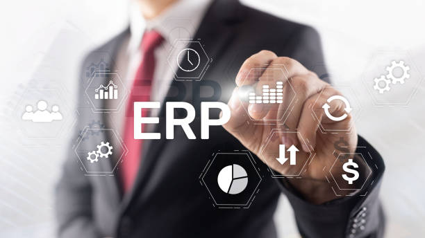 istock ERP system, Enterprise resource planning on blurred background. Business automation and innovation concept. 1134703282