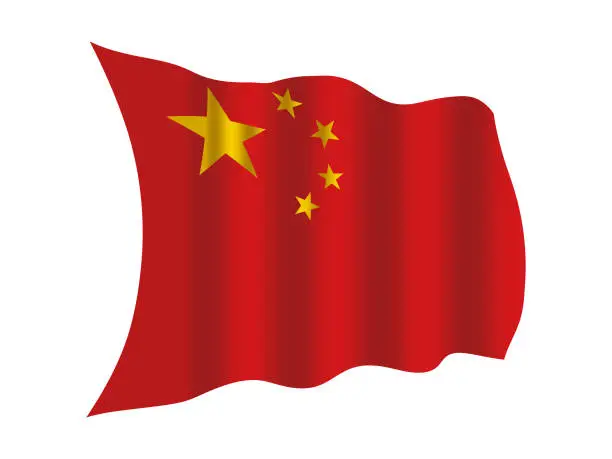 Vector illustration of chinese flag