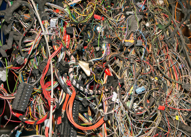 istock Bunch of old automobile wires and cables. 1134707141