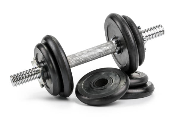 istock Gym dumbbells isolated white background 1134715248