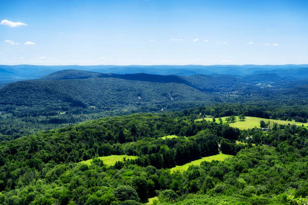 Salibury Connecticut Summer Landscape The rolling hills of the northwestern part of Connecticut in Salisbury as seen from the top of Lions Head on the Appalachian Trail in summer. appalachian trail photos stock pictures, royalty-free photos & images