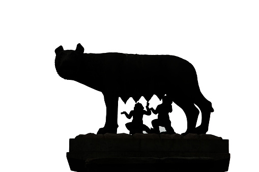 black shape of Capitoline Wolf also called Lupa Capitolina in It