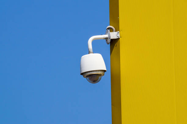 istock closed circuit television, Hidden secure camera in a glass cover. Analog, IP Camera. isolate on e sky 1134719915