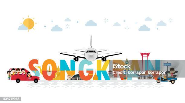 Thailand Songkran Festival Stock Illustration - Download Image Now - Adult, Asia, BTS Skytrain