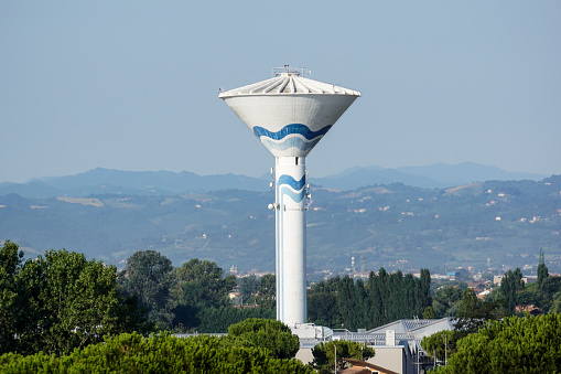 community public water tower utility . panoramic view