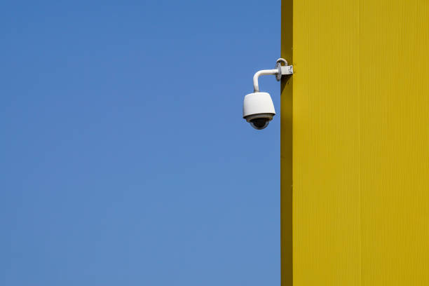 istock closed circuit television, Hidden secure camera in a glass cover. Analog, IP Camera. isolate on e sky 1134722182