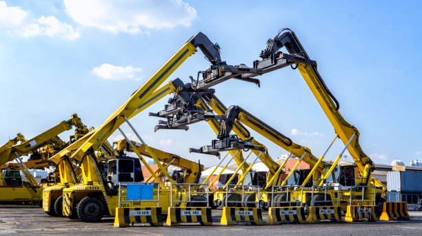istock Low Angle View Of Cranes Against Sky 1134722442