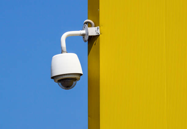 istock closed circuit television, Hidden secure camera in a glass cover. Analog, IP Camera. isolate on e sky 1134726428