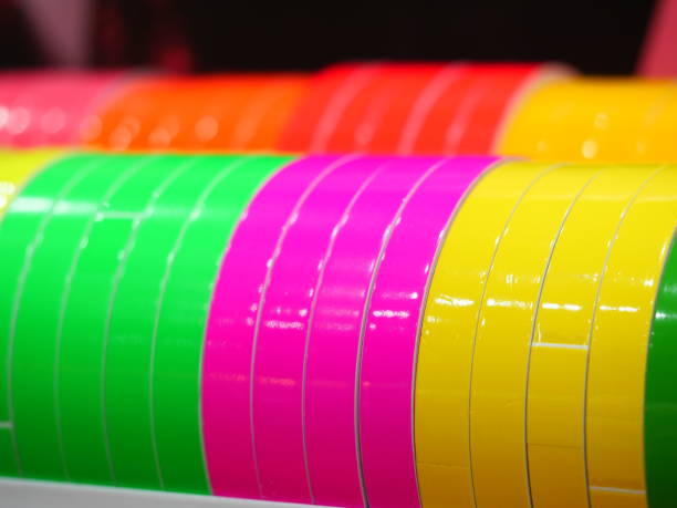 istock multi-colored rolls of tape on shelf 1134726470
