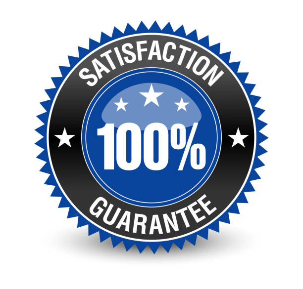 istock Powerful, reliable, trustworthy 100% satisfaction guarantee badge. Isolated on white background. 1134741471