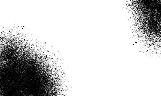 istock Grunge art black splash spray dirty texture with empty white blank surface template background 1134742552